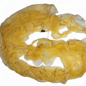 Double Layer Yellow Silk Rectangular Scarf